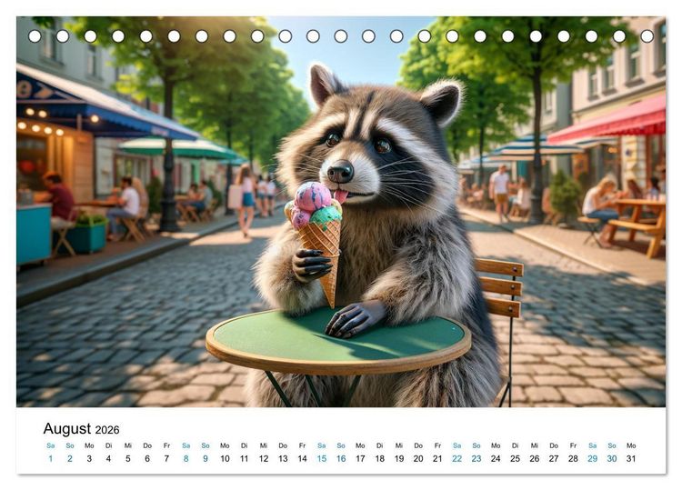 Produktbild: Lustige Waschb&auml;ren (Tischkalender 2026 DIN A5 quer), CALVENDO Monatskalender