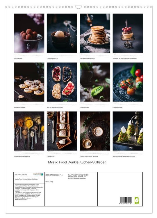 Produktbild: Mystic Food Dunkle K&uuml;chen-Stillleben (Wandkalender 2026 DIN A2 hoch), CALVENDO Monatskalender