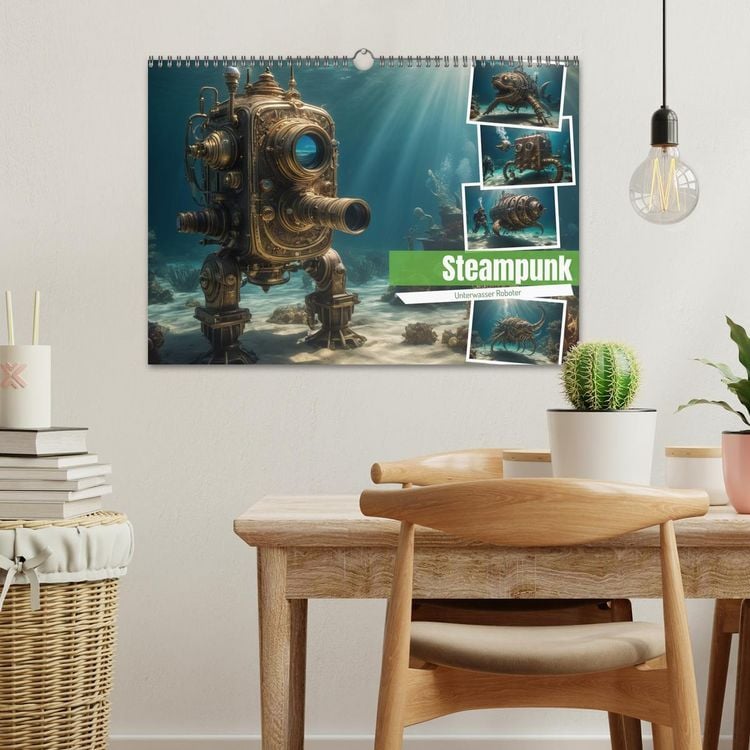 Produktbild: Steampunk - Unterwasser Roboter (Wandkalender 2026 DIN A3 quer), CALVENDO Monatskalender
