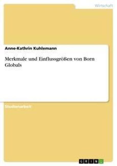 Produktbild: Merkmale und Einflussgr&ouml;&szlig;en von Born Globals