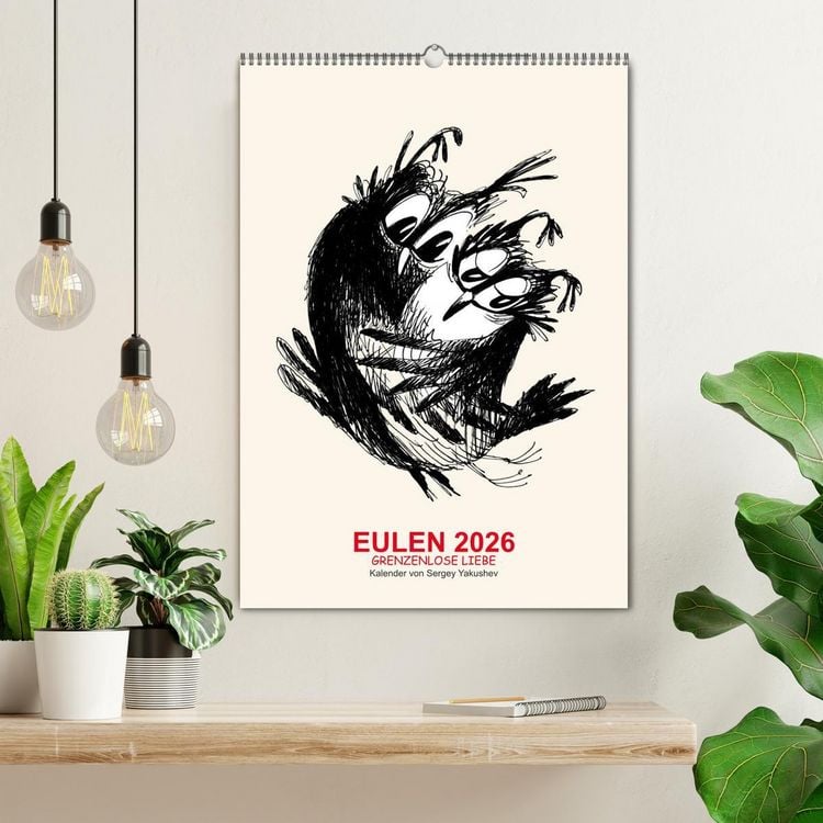 Produktbild: EULEN 2026 GRENZENLOSE LIEBE (Wandkalender 2026 DIN A2 hoch), CALVENDO Monatskalender