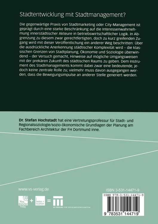 Produktbild: Stadtentwicklung mit Stadtmanagement?