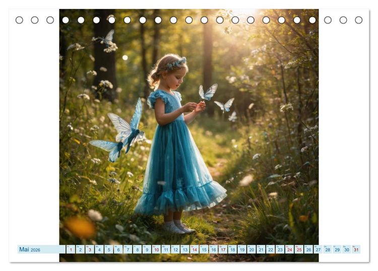 Produktbild: Feenfl&uuml;gel und L&auml;cheln KI - Die zauberhafte Welt der Feenkinder (Tischkalender 2026 DIN A5 quer), CALVENDO Monatskalender