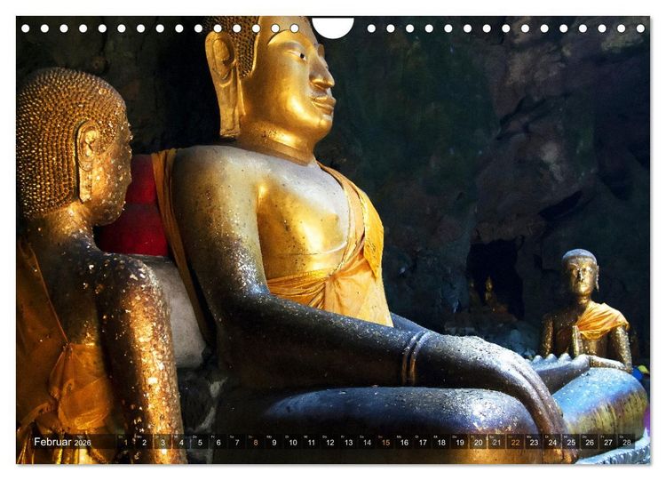Produktbild: Buddhas tief im Fels (Wandkalender 2026 DIN A4 quer), CALVENDO Monatskalender