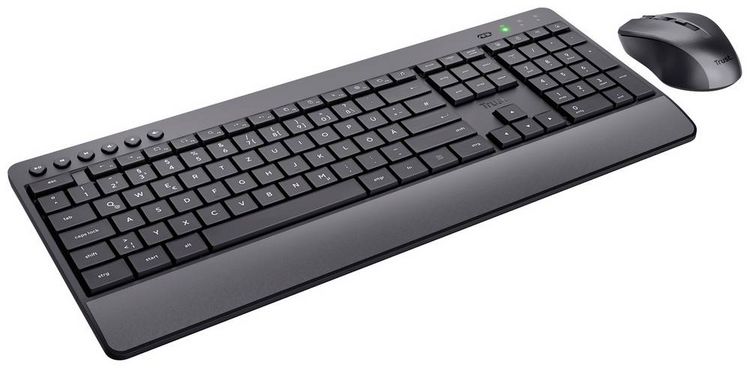 Produktbild: Trust Trezo Comfort Eco Funk Tastatur, Maus-Set Spritzwassergesch&uuml;tzt Deutsch, QWERTZ Schwarz