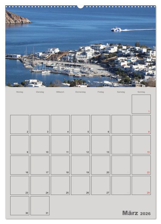 Produktbild: Kykladen, Perlen der &Auml;g&auml;is (Wandkalender 2026 DIN A2 hoch), CALVENDO Monatskalender
