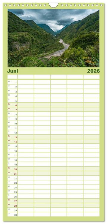Produktbild: Familienplaner 2026 - Ecuador - Naturparadies am &Auml;quator mit 5 Spalten (Wandkalender, 21 x 45 cm) CALVENDO