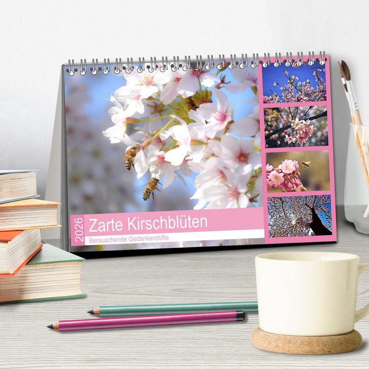 Produktbild: Zarte Kirschbl&uuml;ten - Berauschende Gedankend&uuml;fte (Tischkalender 2026 DIN A5 quer), CALVENDO Monatskalender