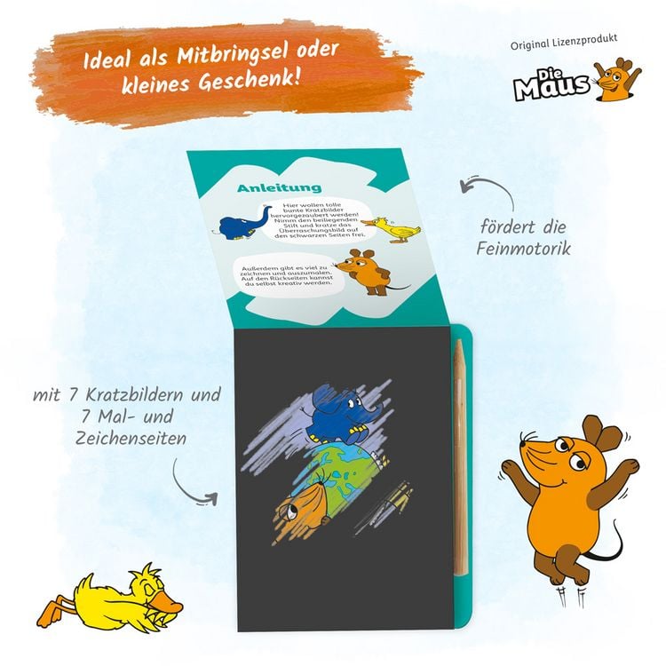 Produktbild: Tr&ouml;tsch Die Maus Mini-Kratzblock Kritzelspa&szlig; Im Urlaub