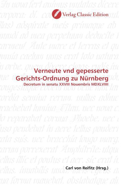 Produktbild: Verneute vnd gepesserte Gerichts-Ordnung zu N&uuml;rnberg