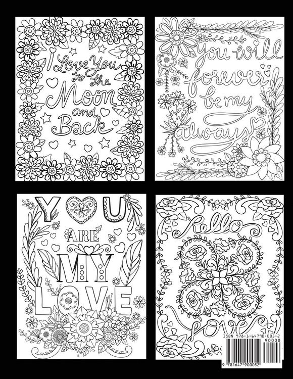 Produktbild: Love Quotes Inspirational Coloring Book