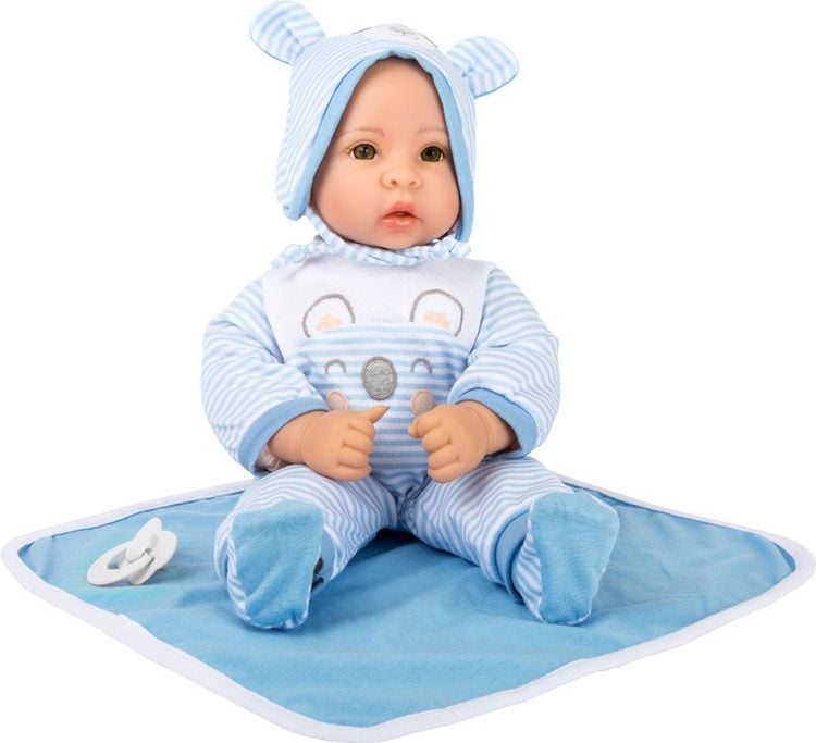 Produktbild: Small foot 11238 - Puppe Lukas mit weiß/blauem Zubehör, Weichkörper-Puppe, 40cm