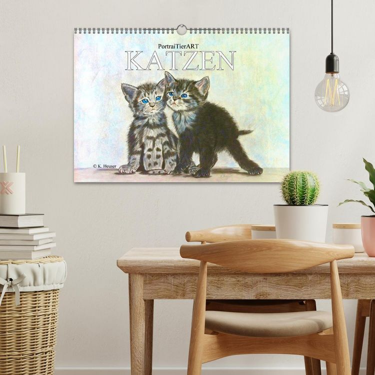 Produktbild: KATZEN PortraiTierART (Wandkalender 2026 DIN A3 quer), CALVENDO Monatskalender