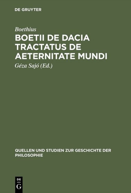 Produktbild: Boetii de Dacia tractatus De aeternitate mundi