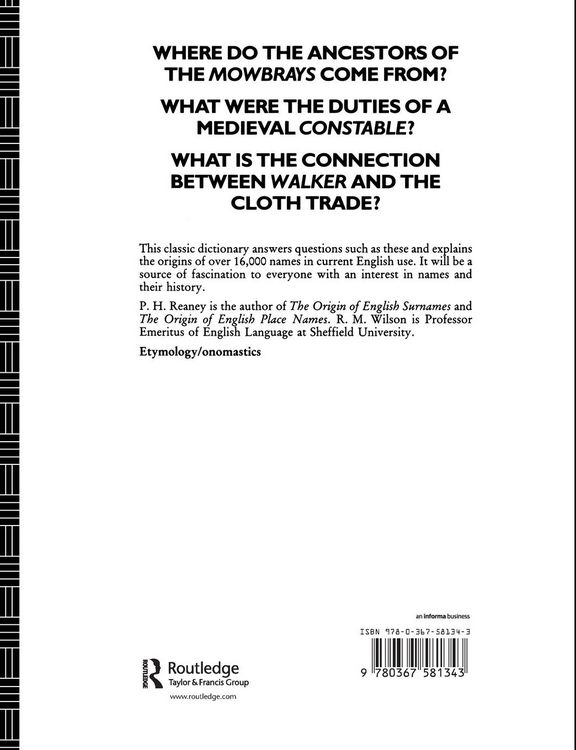 Produktbild: A Dictionary of English Surnames