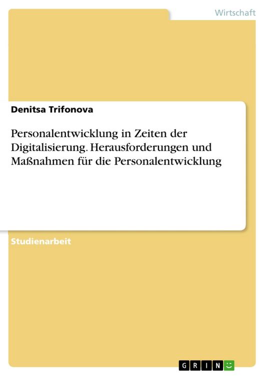 Produktbild: Personalentwicklung in Zeiten der Digitalisierung. Herausforderungen und Ma&szlig;nahmen f&uuml;r die Personalentwicklung