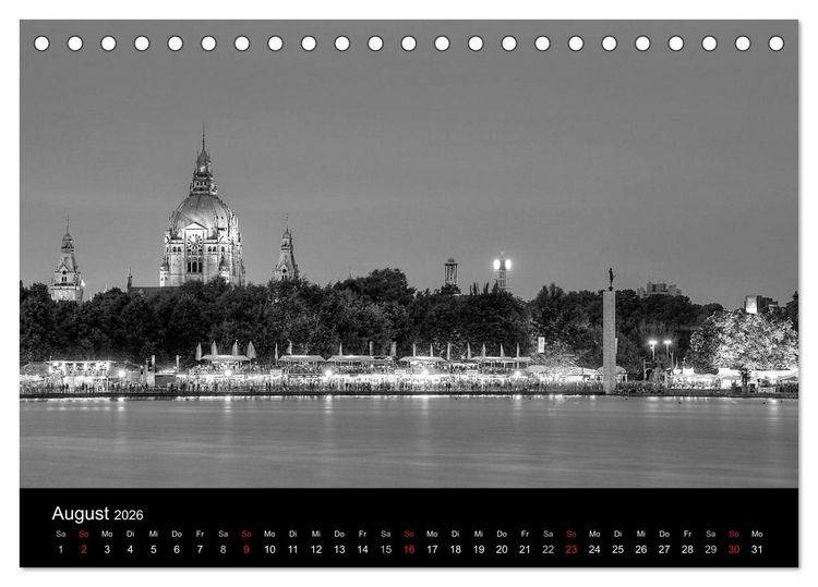 Produktbild: Hannover Monochrome Impressionen (Tischkalender 2026 DIN A5 quer), CALVENDO Monatskalender