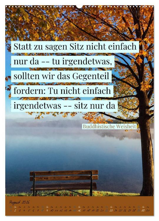 Produktbild: Aktiviere deine Gelassenheit Weisheiten und Zitate (Wandkalender 2026 DIN A2 hoch), CALVENDO Monatskalender