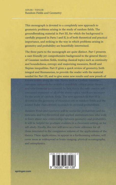 Produktbild: Random Fields and Geometry