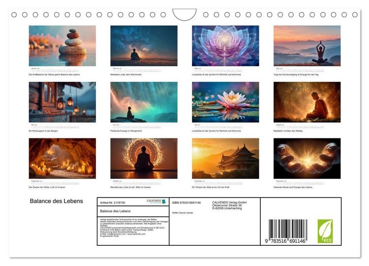 Produktbild: Balance des Lebens (Wandkalender 2026 DIN A4 quer), CALVENDO Monatskalender