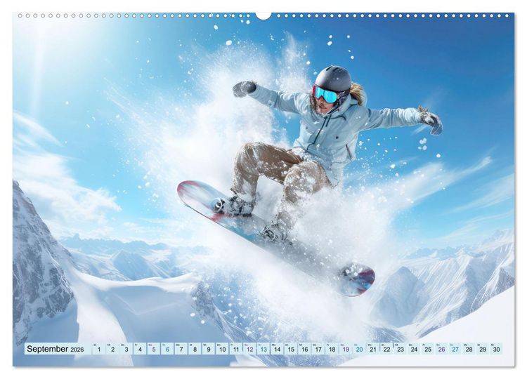 Produktbild: Snowboarder in Aktion (Wandkalender 2026 DIN A2 quer), CALVENDO Monatskalender
