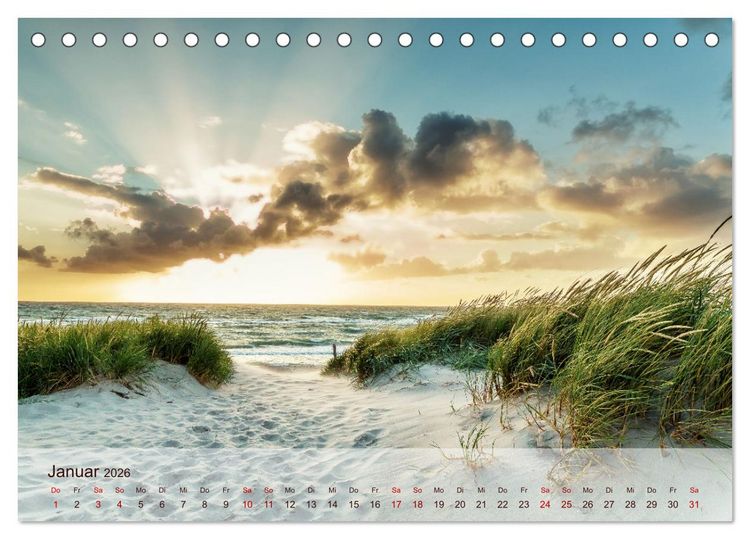 Produktbild: Moin Moin Sch&ouml;ne Stunden am Ostseestrand (Tischkalender 2026 DIN A5 quer), CALVENDO Monatskalender