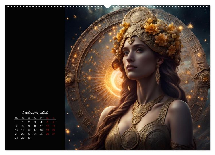 Produktbild: KI Tierkreiszeichen (hochwertiger Premium Wandkalender 2026 DIN A2 quer), Kunstdruck in Hochglanz