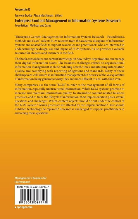 Produktbild: Enterprise Content Management in Information Systems Research