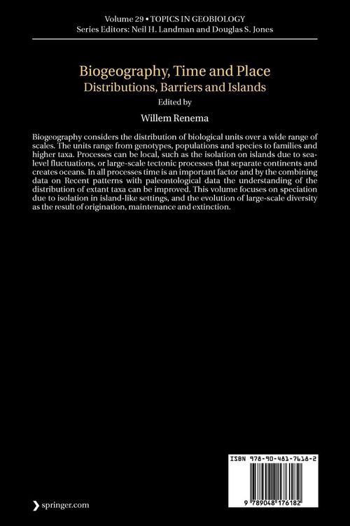 Produktbild: Biogeography, Time and Place: Distributions, Barriers and Islands