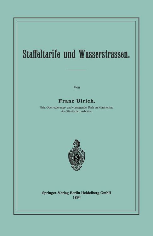 Produktbild: Staffeltarife und Wasserstrassen