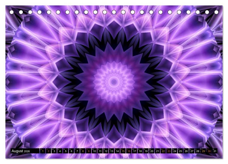 Produktbild: Energie - Mandalas, Spiritualit&auml;t durch die Farbe Lila (Tischkalender 2026 DIN A5 quer), CALVENDO Monatskalender