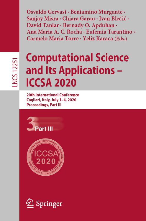 Produktbild: Computational Science and Its Applications &ndash; ICCSA 2020