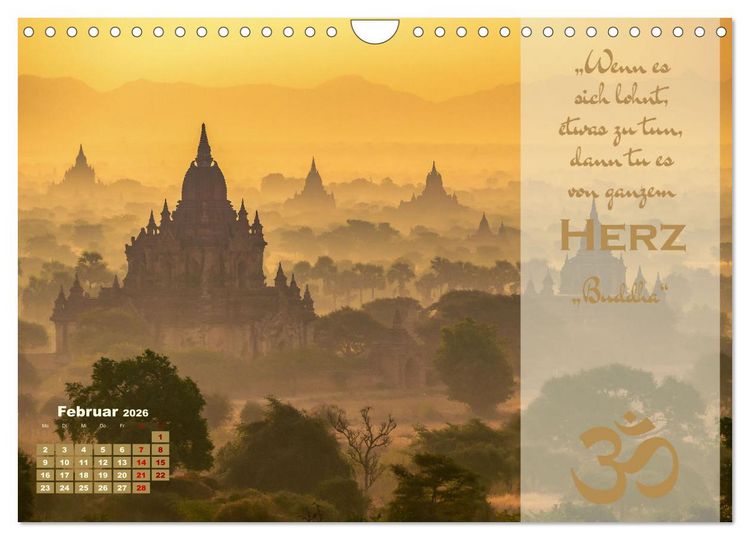 Produktbild: Erleuchtende Worte, Lebensweisheiten von Gautama Buddha by VogtArt (Wandkalender 2026 DIN A4 quer), CALVENDO Monatskalender