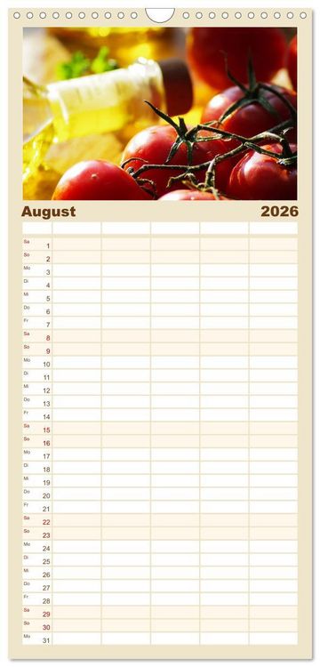 Produktbild: Familienplaner 2026 - Leichte K&uuml;che mit 5 Spalten (Wandkalender, 21 x 45 cm) CALVENDO