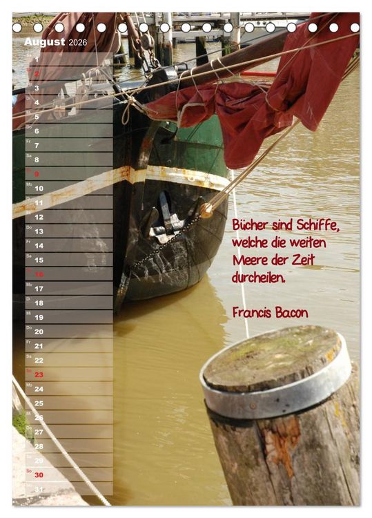 Produktbild: maritim inspiriert / Geburtstagskalender (Tischkalender 2026 DIN A5 hoch), CALVENDO Monatskalender