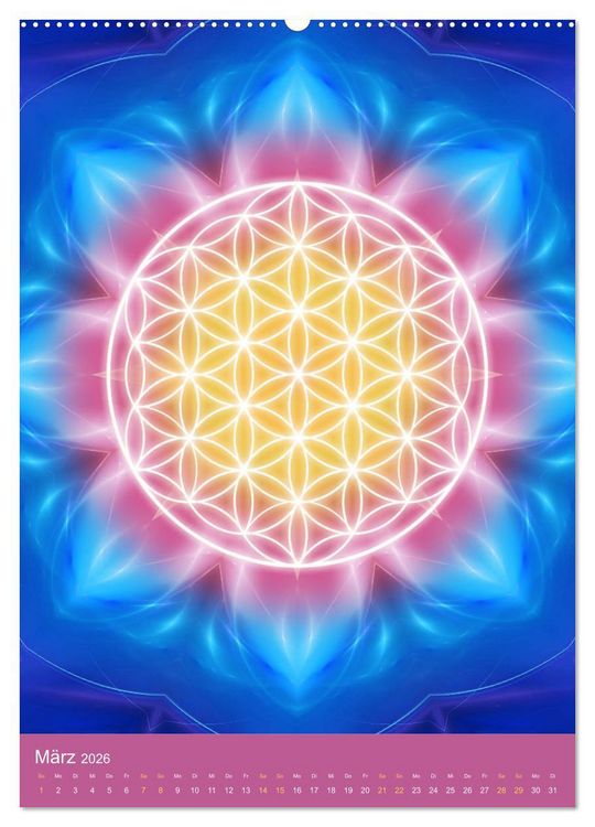 Produktbild: Blume des Lebens - Harmonie durch Symbolkraft (Wandkalender 2026 DIN A2 hoch), CALVENDO Monatskalender