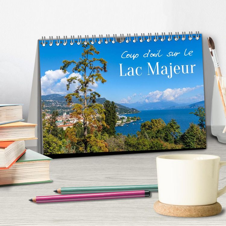 Produktbild: Coup d'&oelig;il sur le Lac Majeur (Calendrier de bureau 2026 DIN A5 vertical), CALVENDO calendrier mensuel