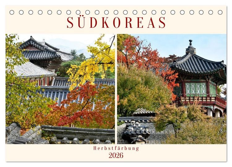 Produktbild: S&uuml;dkoreas Herbstf&auml;rbung (Tischkalender 2026 DIN A5 quer), CALVENDO Monatskalender