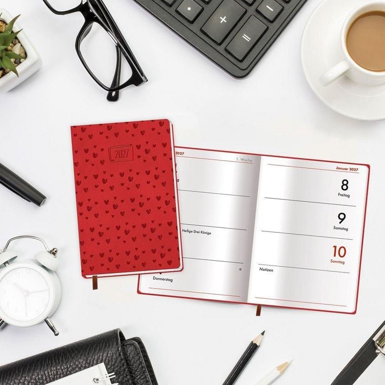 Produktbild: TR&Ouml;TSCH - Taschenkalender A7 Soft Touch Herzchen 2027