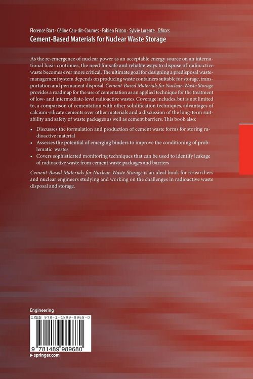 Produktbild: Cement-Based Materials for Nuclear Waste Storage