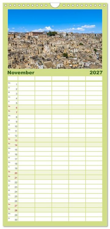 Produktbild: Familienplaner 2027 - Matera - Die Stadt der Sassi mit 5 Spalten (Wandkalender, 21 x 45 cm) CALVENDO