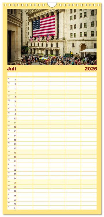 Produktbild: Familienplaner 2026 - Stadtansichten New York mit 5 Spalten (Wandkalender, 21 x 45 cm) CALVENDO