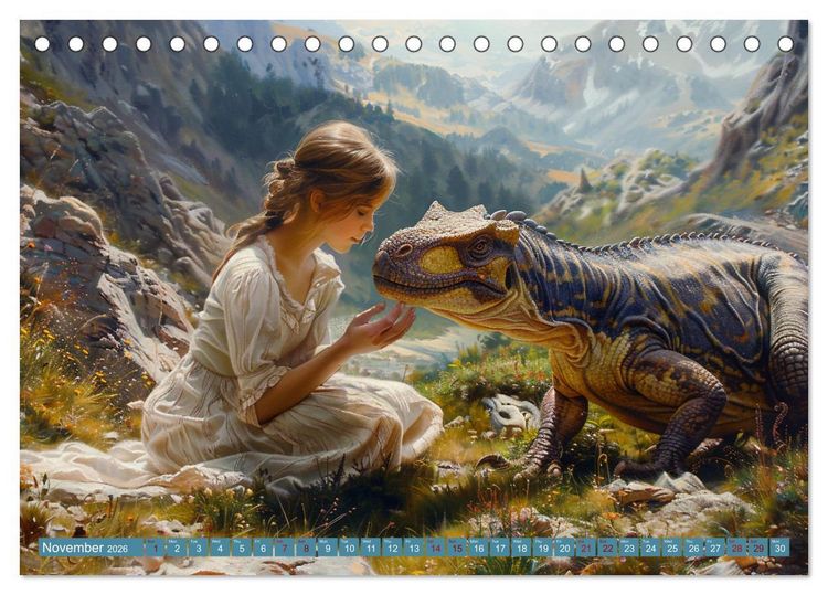 Produktbild: Dinosaur Legends (Desk Calendar 2026 DIN A5 landscape), CALVENDO 12 Month DeskCalendar