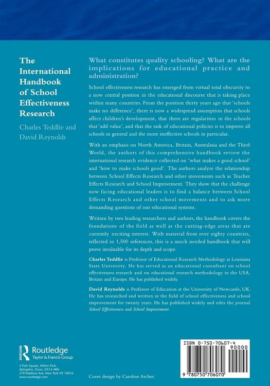 Produktbild: The International Handbook of School Effectiveness Research