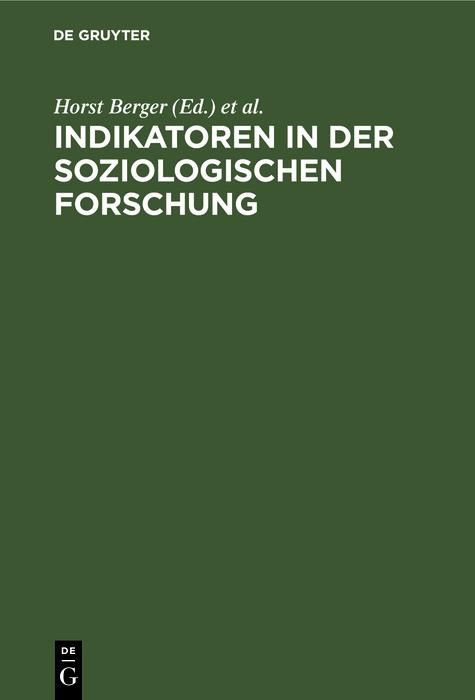 Produktbild: Indikatoren in der soziologischen Forschung