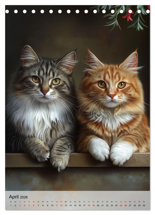 Produktbild: Katzen (Tischkalender 2026 DIN A5 hoch), CALVENDO Monatskalender