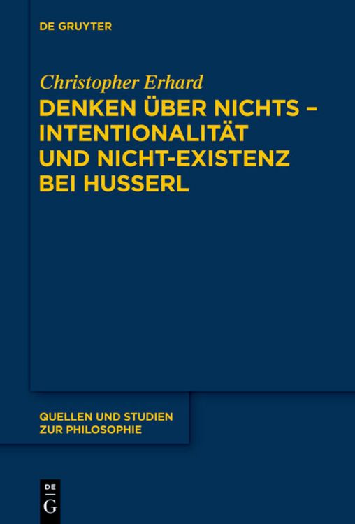 Produktbild: Denken &uuml;ber nichts - Intentionalit&auml;t und Nicht-Existenz bei Husserl