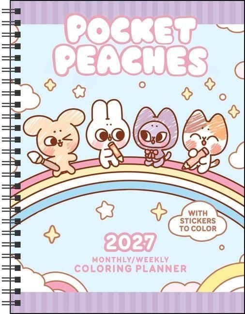 Produktbild: Pocket Peaches 2027 Monthly/Weekly Coloring Planner with Stickers to Color