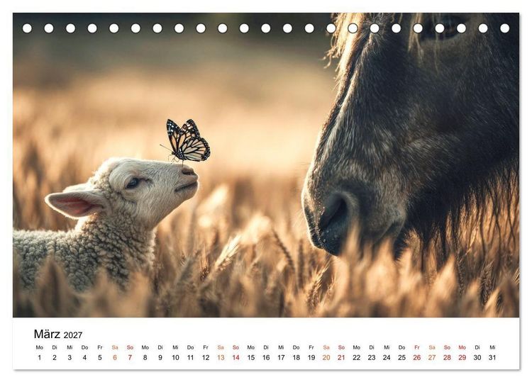 Produktbild: Beste Freunde - ein tierisch buntes Miteinander (Tischkalender 2027 DIN A5 quer), CALVENDO Monatskalender