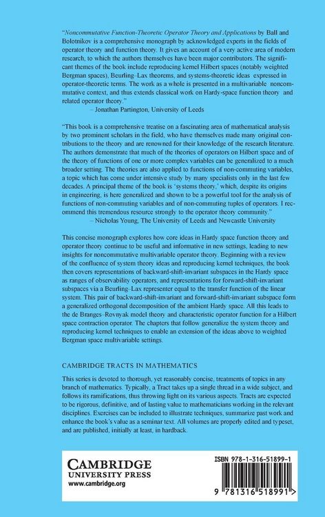 Produktbild: Noncommutative Function-Theoretic Operator Theory and Applications